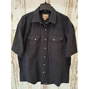 Cowboy Legend Men's Button-Up Short-Sleeve Shirt Black XXL